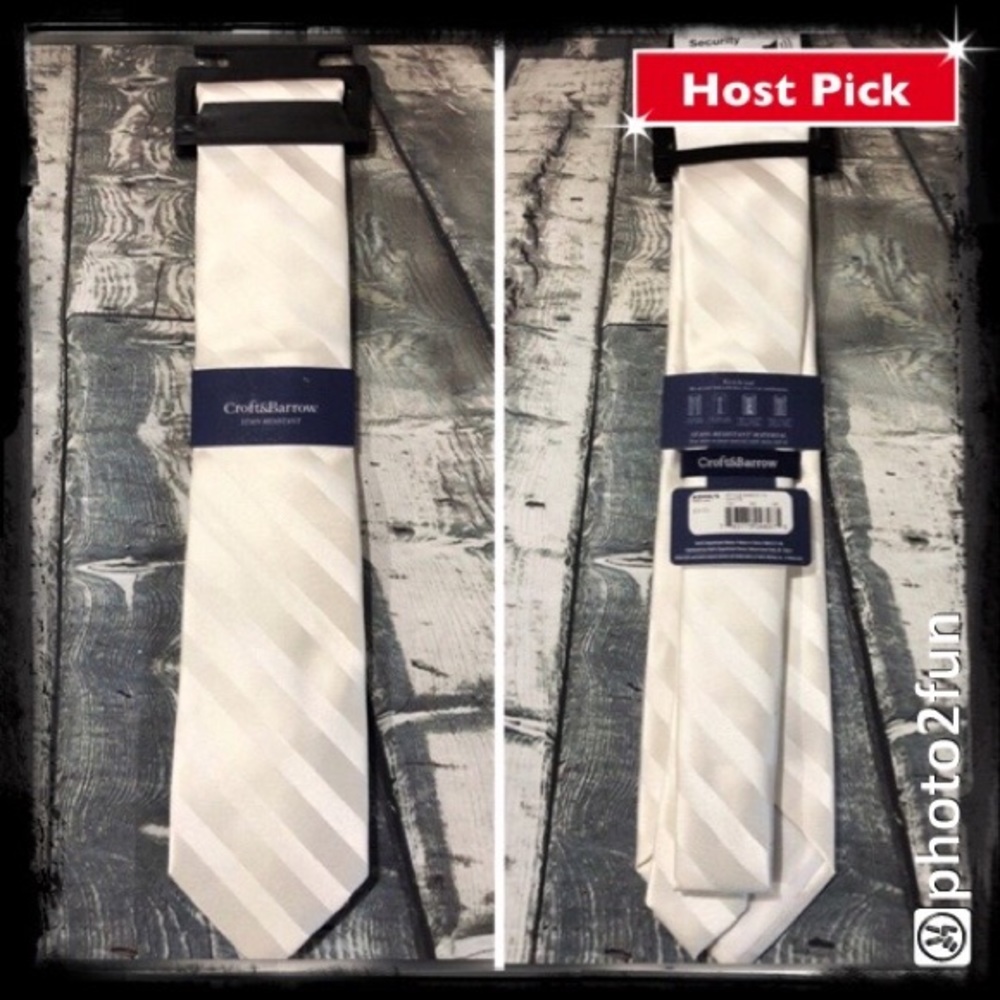 ๐ Menโs White Croft & Borrow Tie - Picture 1 of 6